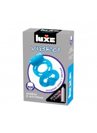 Голубое эрекционное виброкольцо Luxe VIBRO  Дьявол в доспехах  + презерватив - Luxe - в Волгодонске купить с доставкой