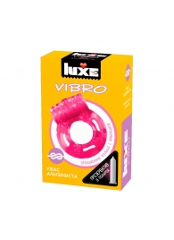 Розовое эрекционное виброкольцо Luxe VIBRO  Ужас Альпиниста  + презерватив - Luxe - в Волгодонске купить с доставкой