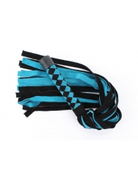 Черно-голубая замшевая плеть с ромбами на ручке - 58 см. - БДСМ Арсенал - купить с доставкой в Волгодонске