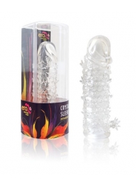 Закрытая прозрачная рельефная насадка Crystal sleeve - 13 см. - Erowoman-Eroman - в Волгодонске купить с доставкой