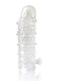 Закрытая прозрачная рельефная насадка Crystal sleeve - 13 см. - Erowoman-Eroman - в Волгодонске купить с доставкой