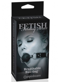 Черный кляп с дырочками Breathable Ball Gag - Pipedream - купить с доставкой в Волгодонске