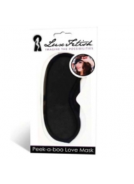 Черная маска на глаза Peek-a-Boo - Lux Fetish - купить с доставкой в Волгодонске
