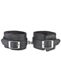 Черные фиксаторы для ног на цепи с мехом внутри - Lux Fetish - купить с доставкой в Волгодонске