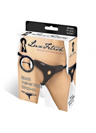 Черные плюшевые трусики для страпона - Lux Fetish - купить с доставкой в Волгодонске