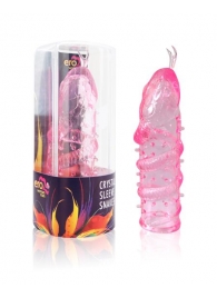 Закрытая рельефная насадка Crystal sleeve snakes в виде змеи с усиками - 14 см. - Erowoman-Eroman - в Волгодонске купить с доставкой