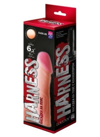 Телесная реалистичная насадка на Harness с коннектором BLACK LINE - 17 см. - LOVETOY (А-Полимер) - купить с доставкой в Волгодонске