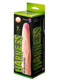 Телесная насадка с венками на Harness с коннектором GREEN LINE - 18 см. - LOVETOY (А-Полимер) - купить с доставкой в Волгодонске