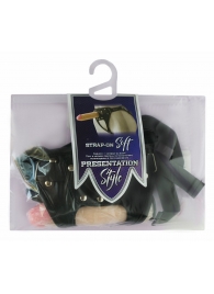 Черный пояс-трусики с двумя насадками Soft-Dolli - 16,5 и 10,5 см. - LOVETOY (А-Полимер) - купить с доставкой в Волгодонске