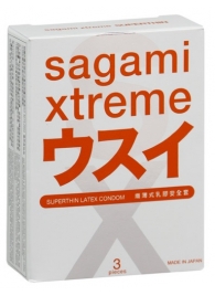 Ультратонкие презервативы Sagami Xtreme SUPERTHIN - 3 шт. - Sagami - купить с доставкой в Волгодонске