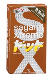 Презервативы Sagami Xtreme FEEL UP с точечной текстурой и линиями прилегания - 10 шт. - Sagami - купить с доставкой в Волгодонске