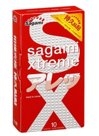 Утолщенные презервативы Sagami Xtreme Feel Long с точками - 10 шт. - Sagami - купить с доставкой в Волгодонске
