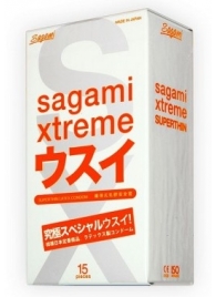 Ультратонкие презервативы Sagami Xtreme SUPERTHIN - 15 шт. - Sagami - купить с доставкой в Волгодонске