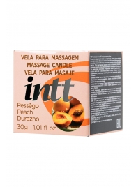 Массажная свеча для поцелуев Peach с ароматом персика - 30 гр. - INTT - купить с доставкой в Волгодонске