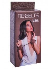 Коричневые кожаные наручники Maya - Rebelts - купить с доставкой в Волгодонске
