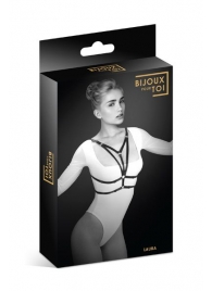 Черная упряжь на грудь Laura - Bijoux Pour Toi - купить с доставкой в Волгодонске