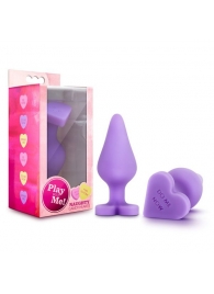 Фиолетовая анальная пробка Naughty Candy Heart Do Me Now - 8,9 см. - Blush Novelties - купить с доставкой в Волгодонске