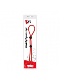 Красное лассо на пенис с двумя бусинами STRETCHY LASSO CAGE - Dream Toys - в Волгодонске купить с доставкой