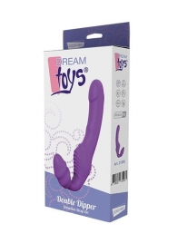 Фиолетовый безремневой вибрострапон DOUBLE DIPPER - Dream Toys - купить с доставкой в Волгодонске