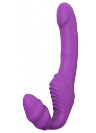 Фиолетовый безремневой вибрострапон DOUBLE DIPPER - Dream Toys - купить с доставкой в Волгодонске