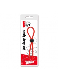 Красное эрекционное лассо с одной бусиной-утяжкой STRETCHY THIN LASSO - Dream Toys - в Волгодонске купить с доставкой