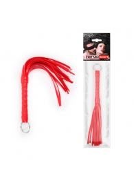 Красная плеть с рукоятью в оплетке - 28 см. - Notabu - купить с доставкой в Волгодонске