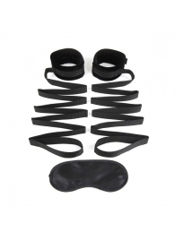 Чёрные манжеты для фиксации на кровати Bondage Bed Strap - Lux Fetish - купить с доставкой в Волгодонске