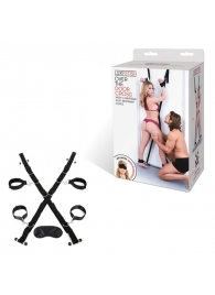 Чёрный набор для фиксации у двери - Lux Fetish - купить с доставкой в Волгодонске