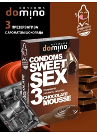 Презервативы для орального секса DOMINO Sweet Sex с ароматом шоколадного мусса - 3 шт. - Domino - купить с доставкой в Волгодонске