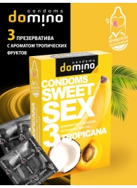 Презервативы для орального секса DOMINO Sweet Sex с ароматом тропических фруктов - 3 шт. - Domino - купить с доставкой в Волгодонске