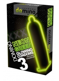 Презервативы DOMINO Neon Green со светящимся в темноте кончиком - 3 шт. - Domino - купить с доставкой в Волгодонске