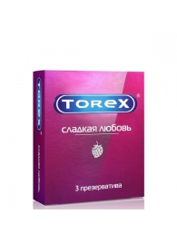 Презервативы Torex  Сладкая любовь  с ароматом клубники - 3 шт. - Torex - купить с доставкой в Волгодонске
