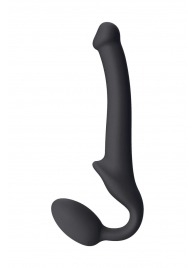 Черный безремневой страпон Silicone Bendable Strap-On S - Strap-on-me - купить с доставкой в Волгодонске