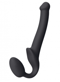 Черный безремневой страпон Silicone Bendable Strap-On S - Strap-on-me - купить с доставкой в Волгодонске