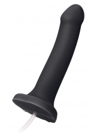 Черный фаллос с имитацией эякуляции Silicon Cum Dildo L - 19,6 см. - Strap-on-me - купить с доставкой в Волгодонске
