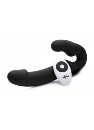 Черный безремневой страпон Urge Silicone Strap On с пультом ДУ - 24 см. - XR Brands - купить с доставкой в Волгодонске