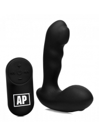 Черный стимулятор простаты Alpha-Pro 7X P-Milker Silicone Prostate Stimulator with Milking Bead - XR Brands - в Волгодонске купить с доставкой