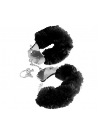 Металлические наручники Furry Love Cuffs с черным мехом - Pipedream - купить с доставкой в Волгодонске