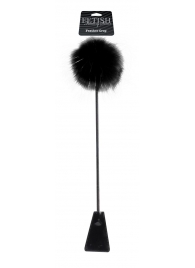 Черный стек Feather Crop с пуховкой на конце - 53,3 см. - Pipedream - купить с доставкой в Волгодонске