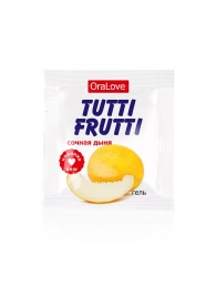 Пробник гель-смазки Tutti-frutti со вкусом сочной дыни - 4 гр. - Биоритм - купить с доставкой в Волгодонске