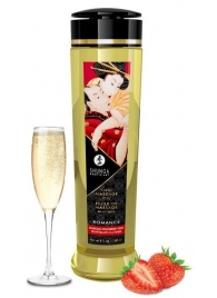 Массажное масло с ароматом клубники и шампанского Romance - 240 мл. - Shunga - купить с доставкой в Волгодонске