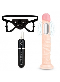 Регулируемые трусики с вибрирующей насадкой - 21 см. - Lux Fetish - купить с доставкой в Волгодонске