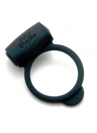 Темно-серое эрекционное кольцо Vibrating Love Ring с вибрацией - Fifty Shades of Grey - в Волгодонске купить с доставкой