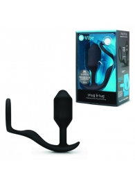 Черное эрекционное кольцо с анальным плагом Snug   Tug - b-Vibe - в Волгодонске купить с доставкой
