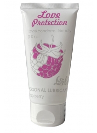 Лубрикант на водной основе с ароматом малины Love Protection Raspberry - 50 мл. - Lola Games - купить с доставкой в Волгодонске