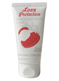 Лубрикант на водной основе с ароматом малины Love Protection Strawberry - 50 мл. - Lola Games - купить с доставкой в Волгодонске