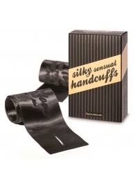 Черные ленты для связывания SILKY SENSUAL HANDCUFFS - Bijoux Indiscrets - купить с доставкой в Волгодонске