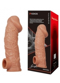 Телесная насадка на фаллос с фиксацией мошонки EXTREME SLEEVE - 15,6 см. - KOKOS - в Волгодонске купить с доставкой