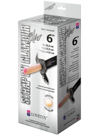 Пояс-трусики с насадкой Glamour Silver - 15,5 см. - LOVETOY (А-Полимер) - купить с доставкой в Волгодонске