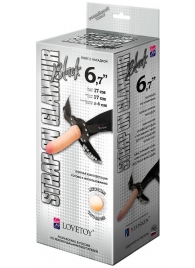Пояс-трусики с насадкой Glamour - 17 см. - LOVETOY (А-Полимер) - купить с доставкой в Волгодонске